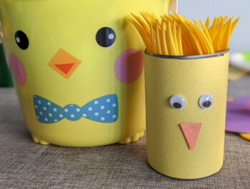 An Easy & Inexpensive How To – An Adorable Chick Utensil Holder