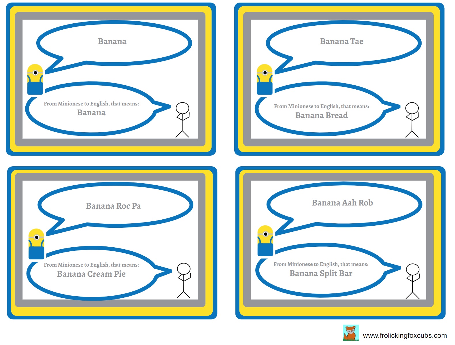 Free Printable Images for an Ultimate Minion Party – Frolicking Fox Cubs