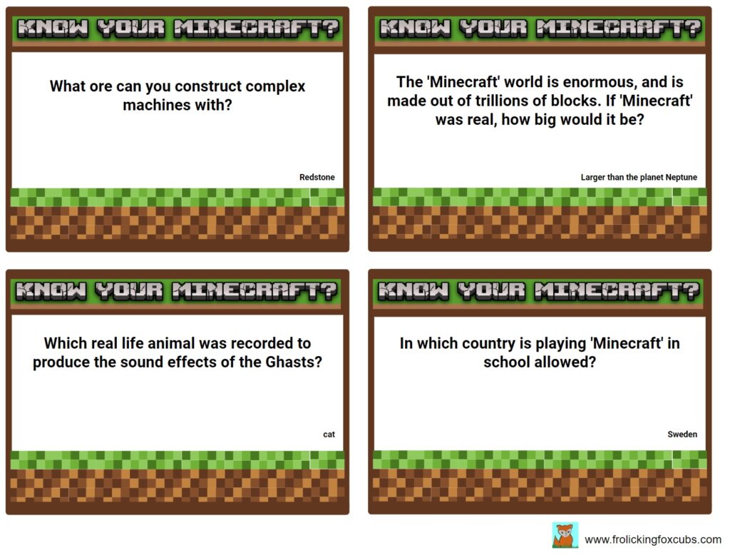 Free Printable Images for the Ultimate Minecraft Party – Frolicking Fox ...