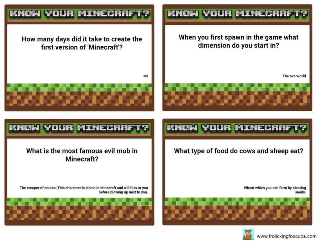 Free Printable Images for the Ultimate Minecraft Party – Frolicking Fox ...